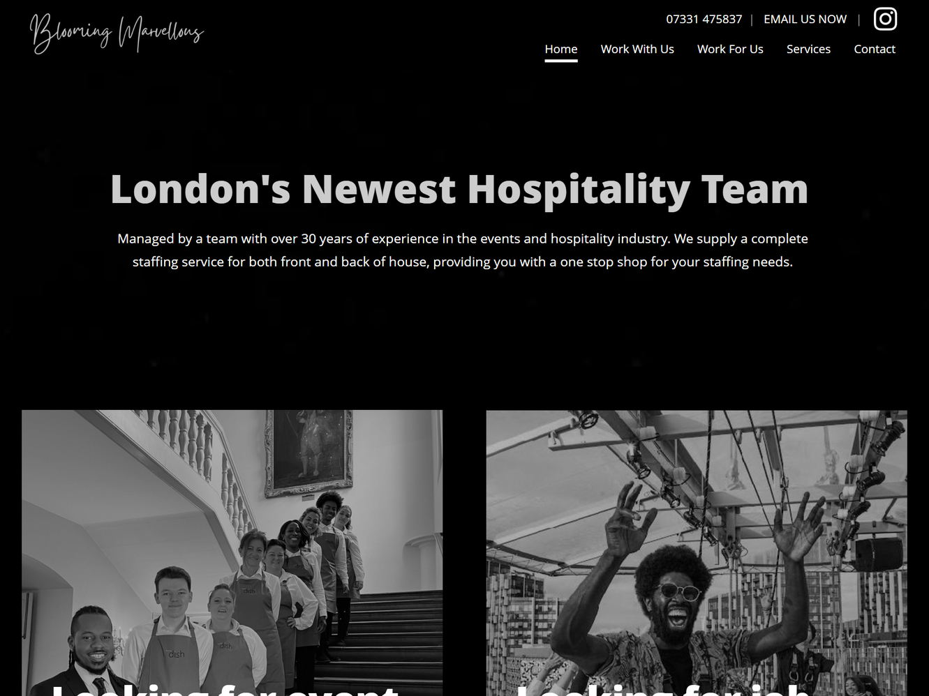 A website design by it'seeze for a hospitality staffing service