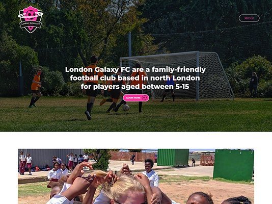 A website design by it'seeze for a football club in London